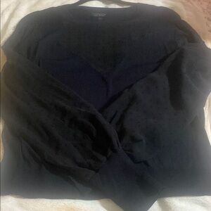 Topshop black Women's Lightweight Stretch Sweater w/ sheer patterned details